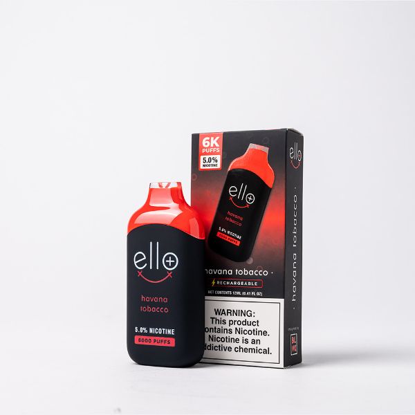 BLVK Ello Plus Disposable Vape 12mL Best Flavor Havana Tobacco