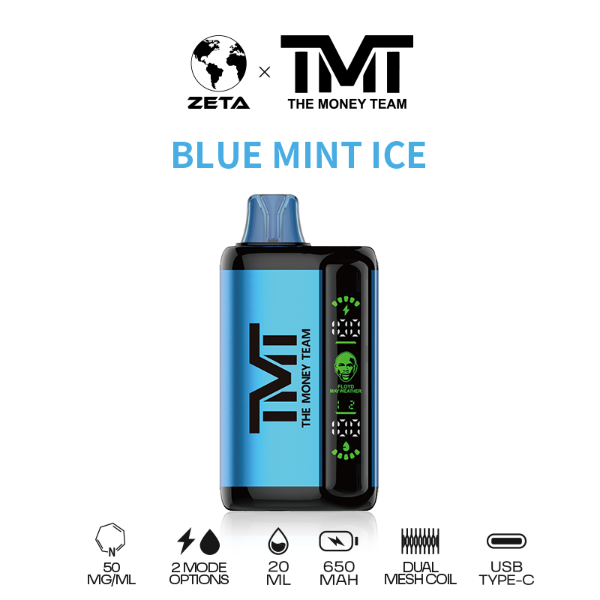   Best Deal TMT by Floyd Mayweather 15,000 Puffs Disposable Vape 20mL Blue Mint Ice