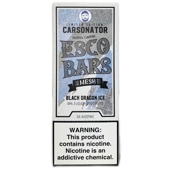 Carsonator x Esco Bars 2500 Puffs Single Disposable Vape Best Flavor Black Dragon Ice