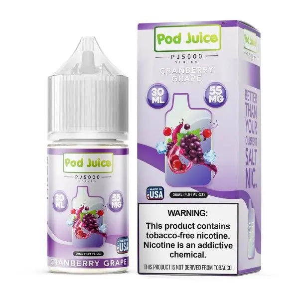 Best Deal Pod Juice TFN PJ5000 Salt Vape E-Liquid 30mL (Salt Nic) - Crnberry Grape