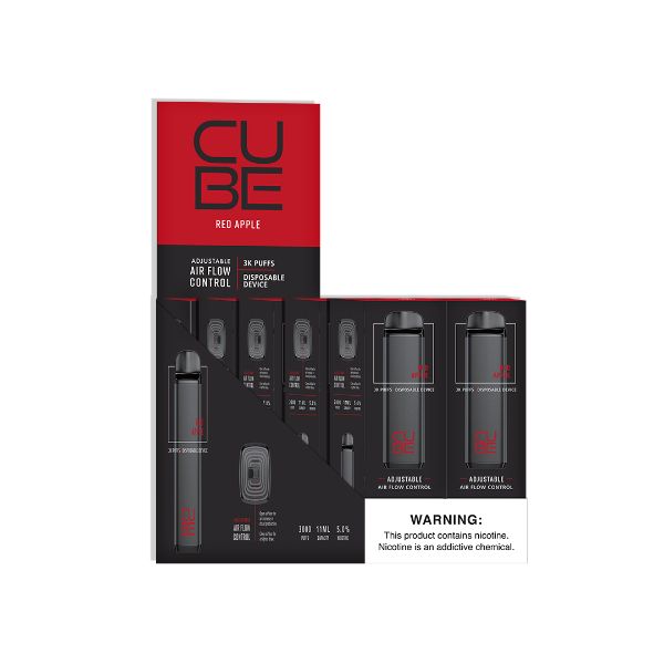 VaporTech Cube Disposable 10-Pack Red Apple
