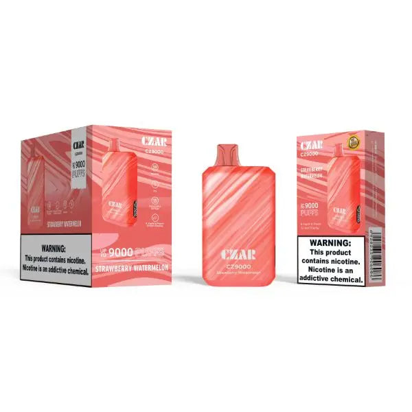 Best Deal Czar CZ9000 9000 Puffs Disposable Vape 17mL 5 Pack Strawberry Watermelon