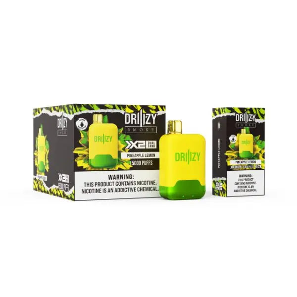 DRIIIZY Smoke 15000 Puffs 5% Dual Tank Disposable Vape 30mL Best Flavor Pineapple Lemon