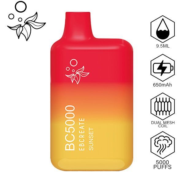 Elf EBCREATE BC5000 Disposable Vape Best Flavor Sunset