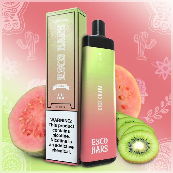 Esco Bars Mega 5000 Puffs Single Disposable Vape Best Flavor Kiwi Guava