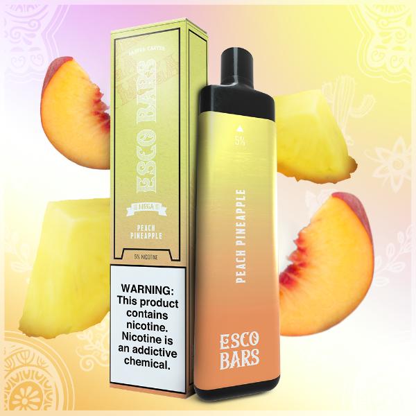 Esco Bars Mega 5000 Puffs Single Disposable Vape Best Flavor Peach Pineapple