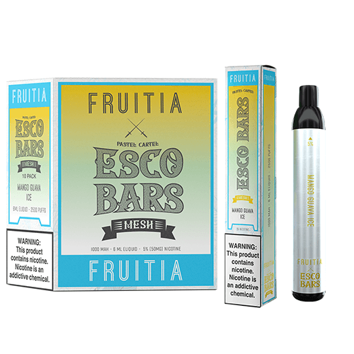 Fruitia x Esco Bars Disposable Vape 6mL 2500 Puffs 10 Pack Best Flavor Mango Guava Ice