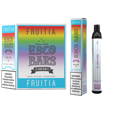 Fruitia x Esco Bars Disposable Vape 6mL 2500 Puffs 10 Pack Best Flavor Snow Cone Ice