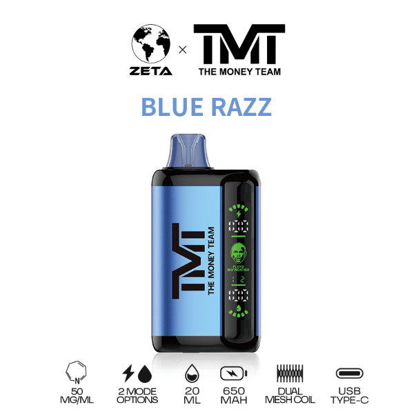   Best Deal TMT by Floyd Mayweather 15,000 Puffs Disposable Vape 20mL Blue Razz 