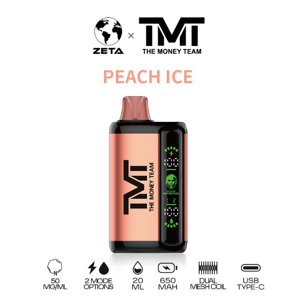   Best Deal TMT by Floyd Mayweather 15,000 Puffs Disposable Vape 20mL Peach Ice