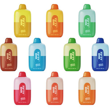 Fifty Bar 6500 Puff Rechargeable Vape Disposable 16mL Best Flavors
