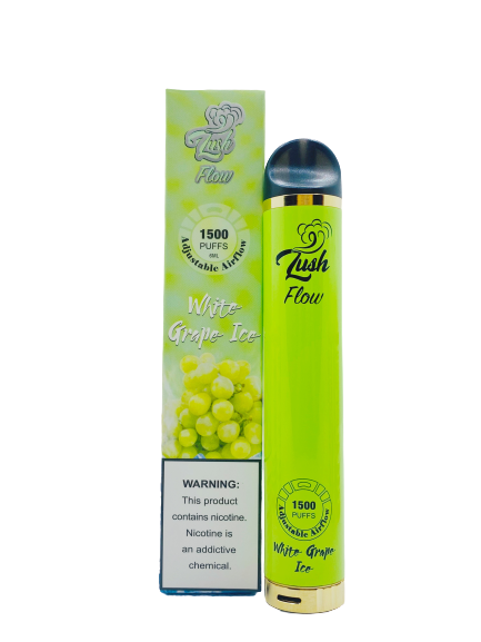 Lush Flow 1500 Puffs Single Disposable Vape 6mL Best Flavor White Grape Ice