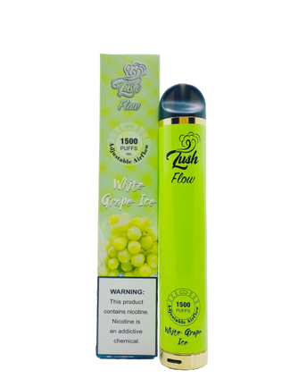 Lush Flow 1500 Puffs Disposable Vape 6mL 10 Pack Best Flavor White Grape Ice