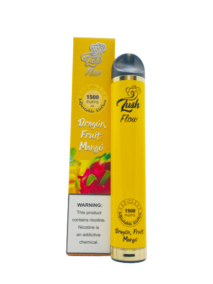 Lush Flow 1500 Puffs Single Disposable Vape 6mL Best Flavor Dragon Fruit Mango