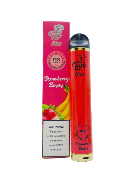Lush Flow 1500 Puffs Single Disposable Vape 6mL Best Flavor Strawberry Banana