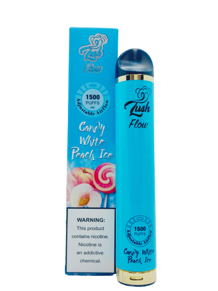 Lush Flow 1500 Puffs Single Disposable Vape 6mL Best Flavor Candy White Peach Ice