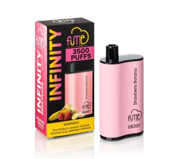 Fume Infinity 3500 Puffs Disposable Vape 12mL 5 Pack Best Flavor Strawberry Banana