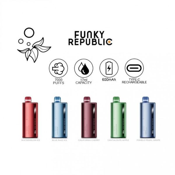 Funky Republic Ti7000 Disposable Vape-10-Pack Best Flavors