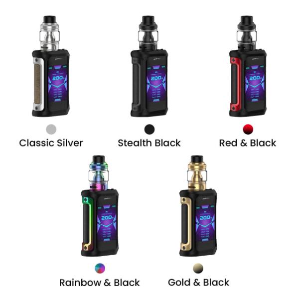 GeekVape Aegis X Kit 200W Obelisk Edition Best Colors Classic Silver Stealth Black Red&Black Rainbow&Black Gold&Black