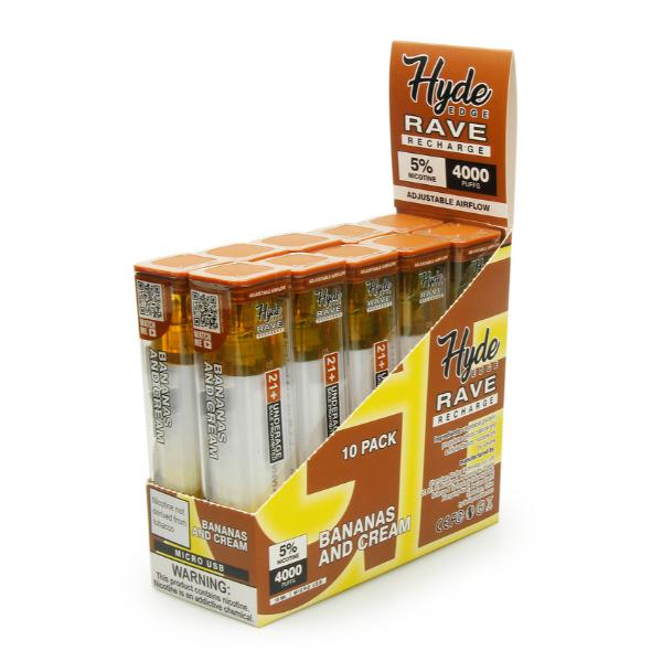 Banana And Cream Hyde Edge RAVE Disposable 10-Pack Bulk Cheap Deal!