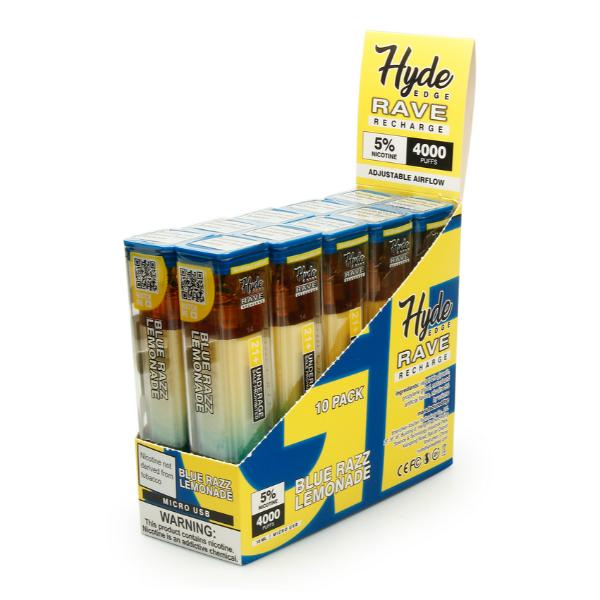 Blue Razz Lemonade Hyde Edge RAVE Disposable 10-Pack Wholesale Deal!