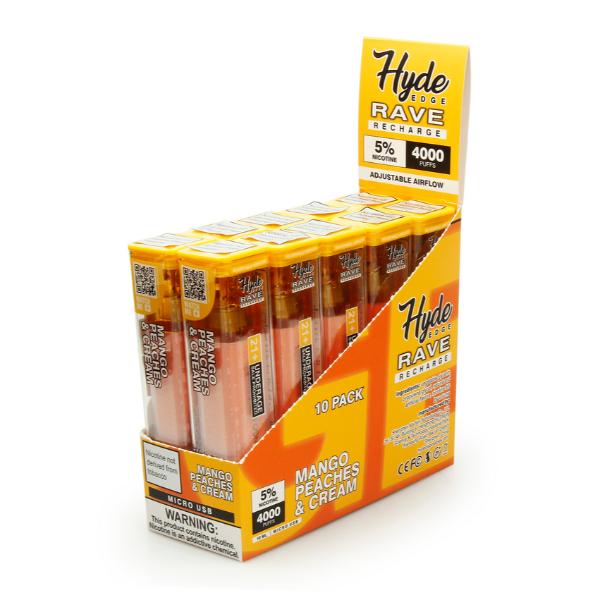 Mango Peaches & Cream Hyde Edge RAVE Disposable 10-Pack Bulk Cheap!