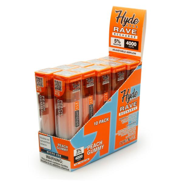 Peach Gummy Hyde Edge RAVE Disposable 10-Pack Bulk Price Deal!