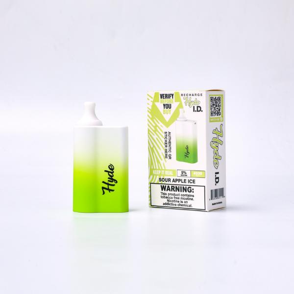 Hyde I.D. Recharge 4500 Puffs Single Disposable Vape 10mL Best Flavor Sour Apple Ice