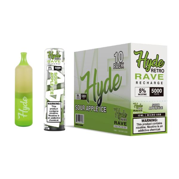 Hyde Retro RAVE Single Disposable Vape 12mL Best Flavor Sour Apple Ice