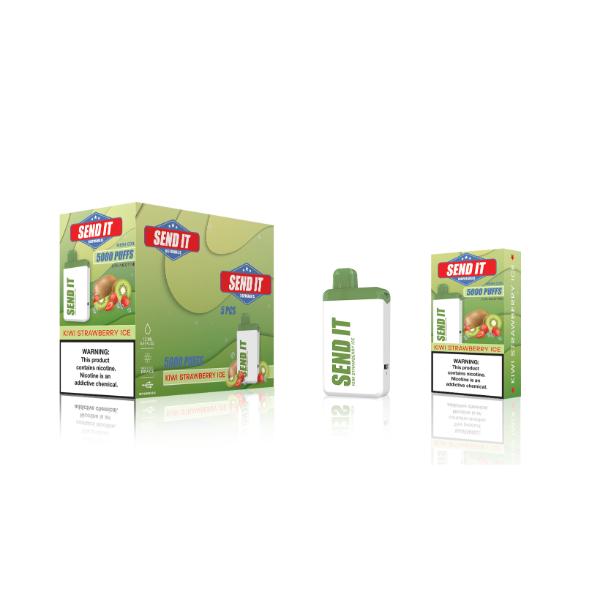 Kiwi Strawberry Ice SEND IT 5000 Puffs Disposable 5-Pack Wholesale Deal!