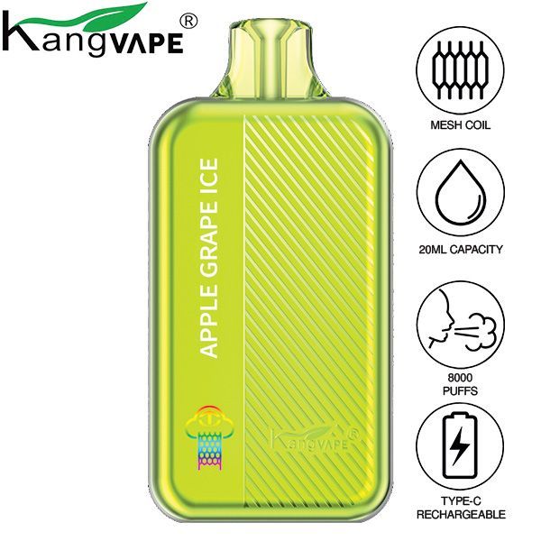 Kangvape TC8000 Disposable Vape 20mL 5 Pack Best Flavor Apple Grape Ice