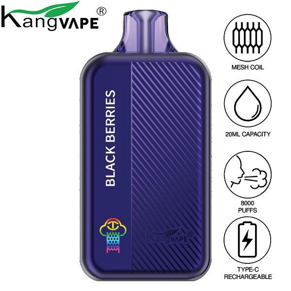 Kangvape TC8000 Disposable Vape 20mL 5 Pack Best Flavor Black Berries