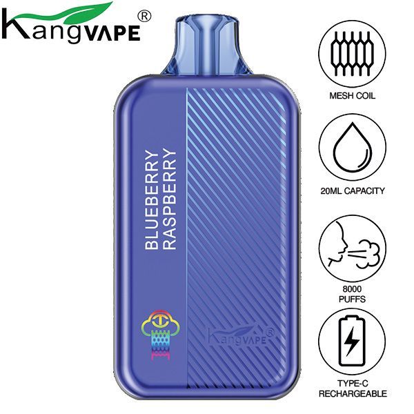 Kangvape TC8000 Disposable Vape 20mL 5 Pack Best Flavor Blueberry Raspberry