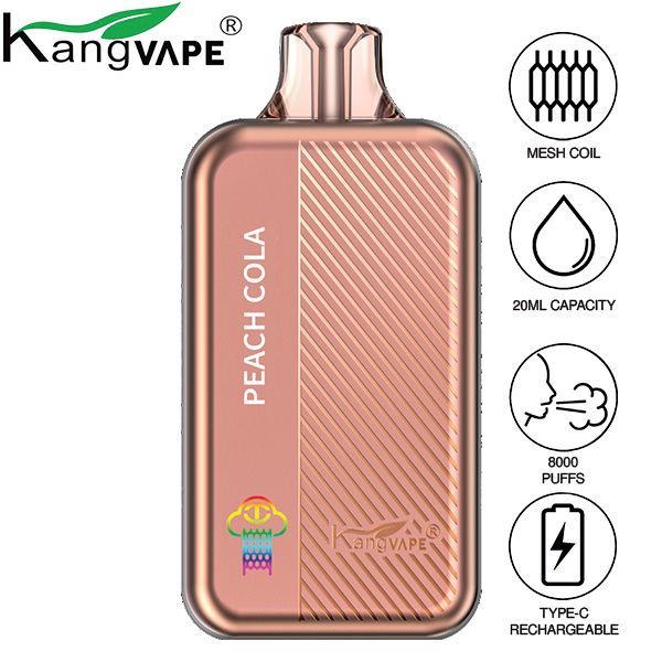 Kangvape TC8000 Disposable Vape 20mL 5 Pack Best Flavor Peach Cola