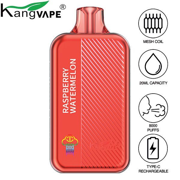 Kangvape TC8000 Disposable Vape 20mL 5 Pack Best Flavor Raspberry Watermelon