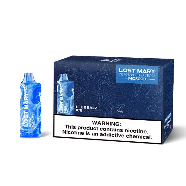 Lost Mary MO5000 4% Disposable Vape 10mL Best Flavor Blue Razz Ice