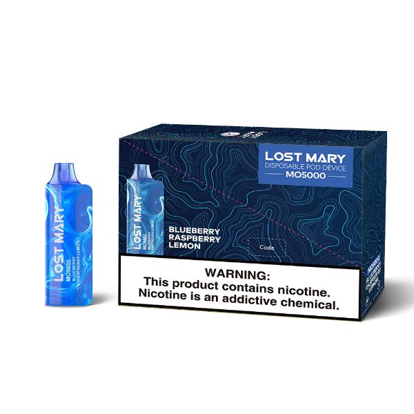Lost Mary MO5000 4% Disposable Vape 10mL Best Flavor Blueberry Raspberry Lemon