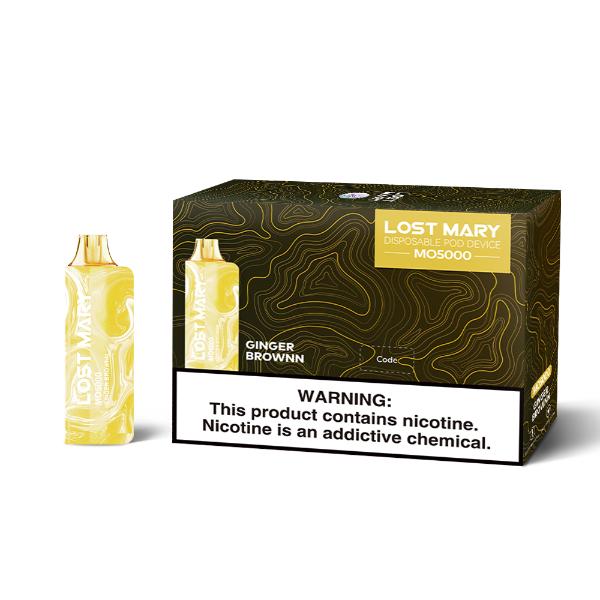 Lost Mary MO5000 4% Disposable Vape 10mL Best Flavor Ginger Brownn