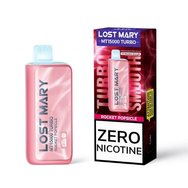 Best Deal Lost Mary MT15000 Turbo Zero Nicotine Disposable Vape 16mL - Rocket Popsicle