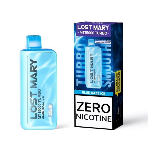 Best Deal Lost Mary MT15000 Turbo Zero Nicotine Disposable Vape 16mL - Blue Razz Ice