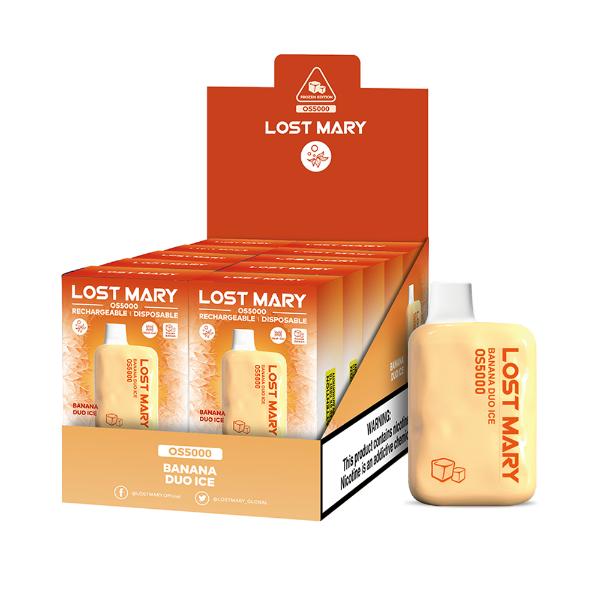 Lost Mary OS5000 4% Disposable Vape 10mL Best Flavor Banana Duo Ice
