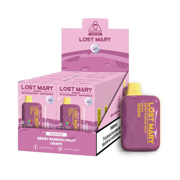 Lost Mary OS5000 Flavors 10 Pack Berry Passion Fruit Grape
