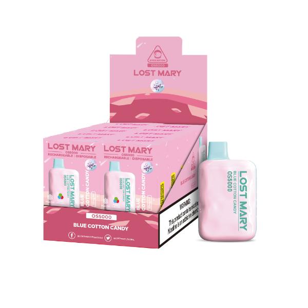 Lost Mary OS5000 4% Disposable Vape 10mL Best Flavor Blue Cotton Candy