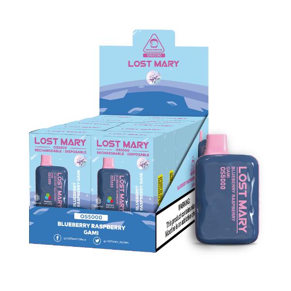 Lost Mary OS5000 4% Disposable Vape 10mL Best Flavor Blueberry Raspberry Gami