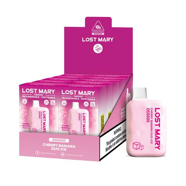 Lost Mary OS5000 Flavors 10 Pack Flavors Cherry Banana Duo Ice
