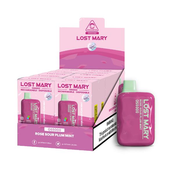 Lost Mary OS5000 4% Disposable Vape 10mL Best Flavor Rose Sour Plum Mint
