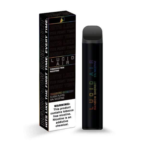 Lucid Air Disposable Vape 16.7mL 5000 Puffs 10 Pack Best Flavor Rainbow Sherbet
