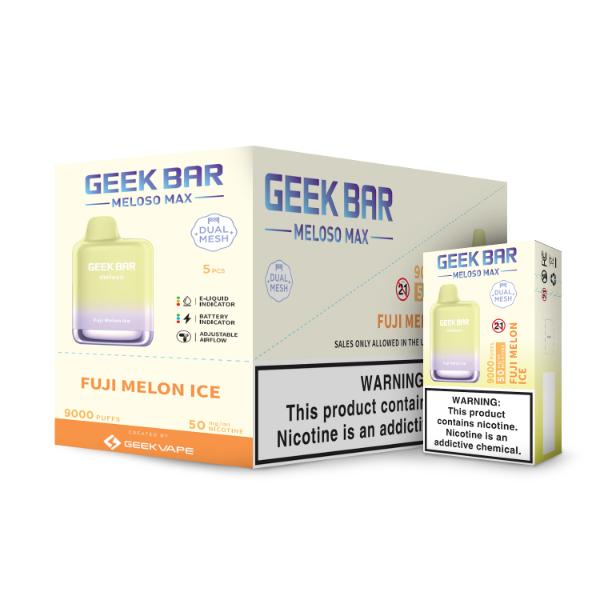 Geek Bar Meloso MAX 9000 Puffs Disposable Vape 14mL Best Flavor Fuji Melon Ice