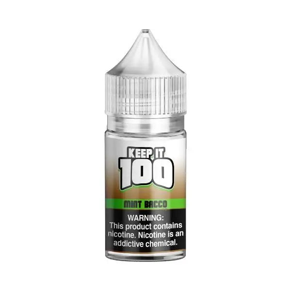 Best Deal Keep It 100 Synthetic Salt 30mL Vape Juice - Mint Bacco