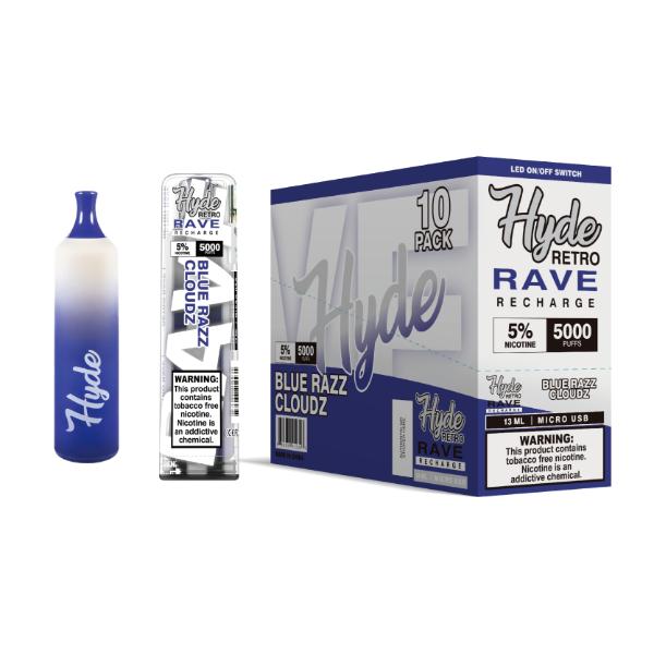 Hyde Retro RAVE Single Disposable Vape 12mL Best Flavor Blue Razz Cloudz